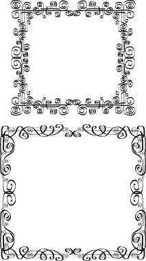 Kaligrafik girdaplardan dekoratif çerçevelerin vektör görüntüsü