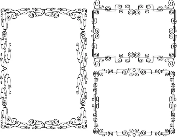 Disegni Vettoriali Cornici Astratte Decorative Set — Vettoriale Stock