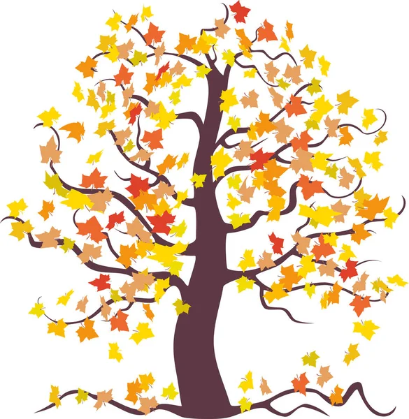 Vector Image Decorative Maple Tree Autumn Foliage — Stock Vector
