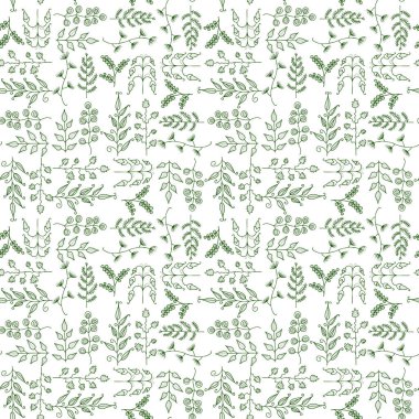 Çeşitli çizimlerin kusursuz arka planı dekoratif fantezi bitkileri