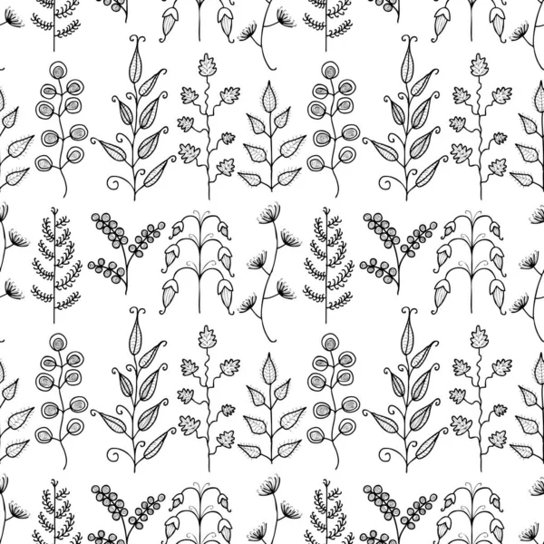 Çeşitli dekoratif fantezi bitkilerinin kusursuz deseni