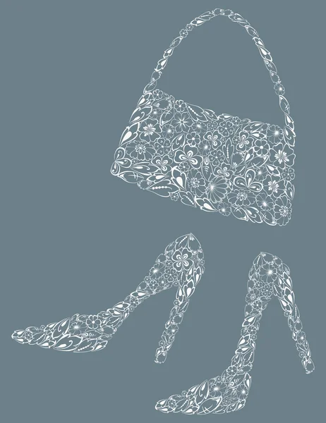 Sac et chaussures femme — Image vectorielle