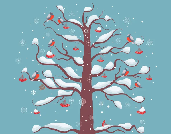 bullfinches bir ağaç üzerinde