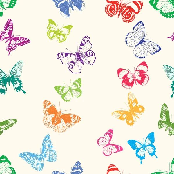 Barevné létající motýli — Stockový vektor
