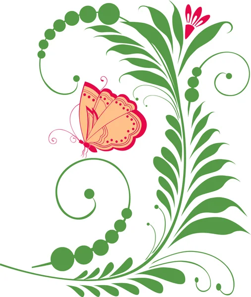 Метелик на квітці — стоковий вектор