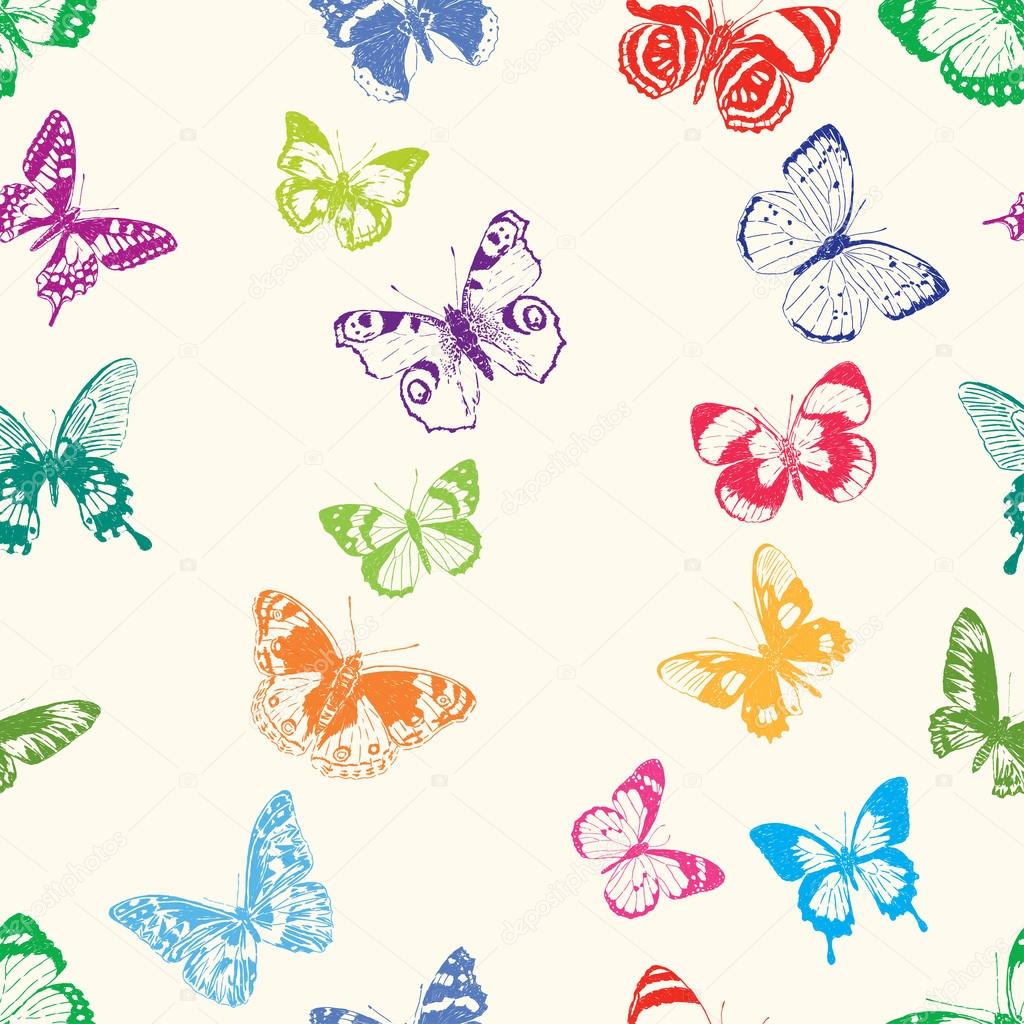 colorful flying butterflies