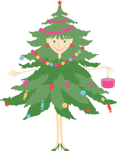 Αστεία χριστουγεννιάτικο δέντρο — Διανυσματικό Αρχείο