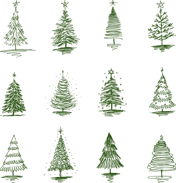Coleção de árvores de Natal —  Vetores de Stock