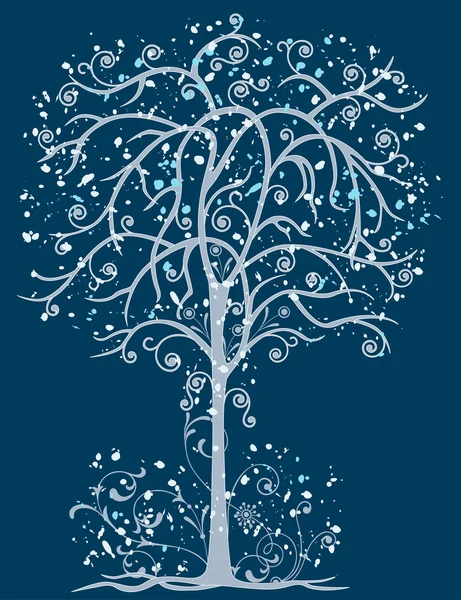Arbre congelé décoratif — Image vectorielle