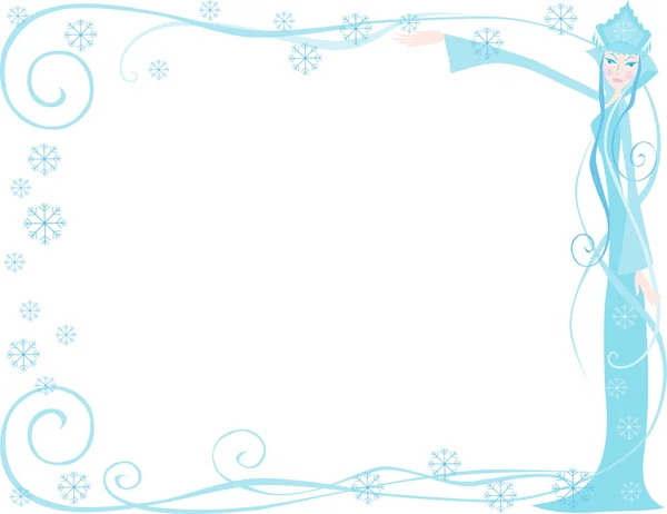 Cadre d'hiver décoratif — Image vectorielle