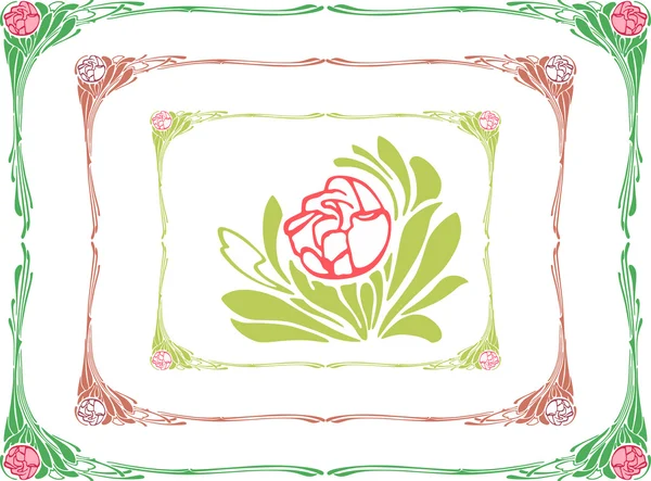 Decorative frames and rose — Stock Vector