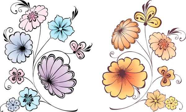 Διακοσμητικά floral κλαδιά — Διανυσματικό Αρχείο