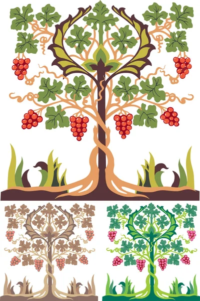 Декоративная виноградная ёлка — стоковый вектор