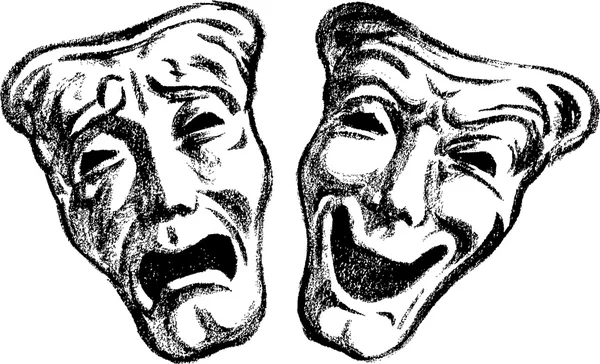 Драматические театральные маски — стоковый вектор