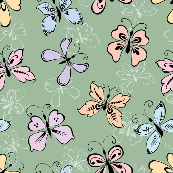 Muster dekorativer Schmetterlinge — Stockvektor