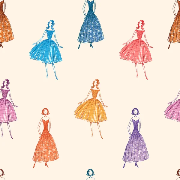 Mode Mädchen Muster — Stockvektor