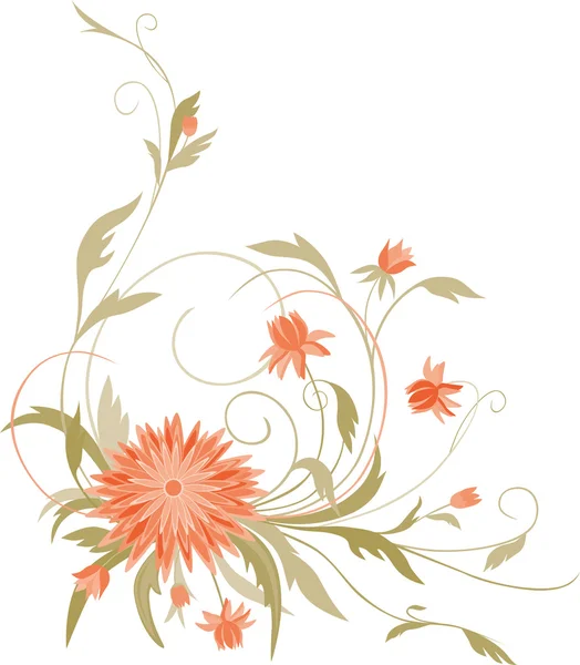 Декоративный цветок с бутонами — стоковый вектор