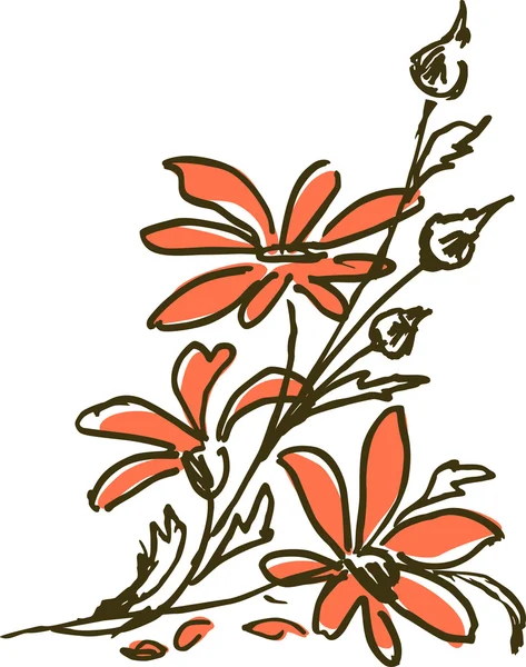 Croquis des fleurs — Image vectorielle