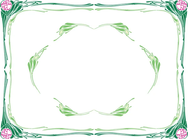 Green floral frames — Stock Vector