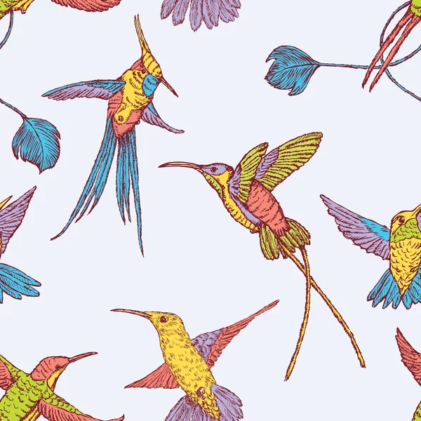 Létající kolibříci vzor — Stockový vektor