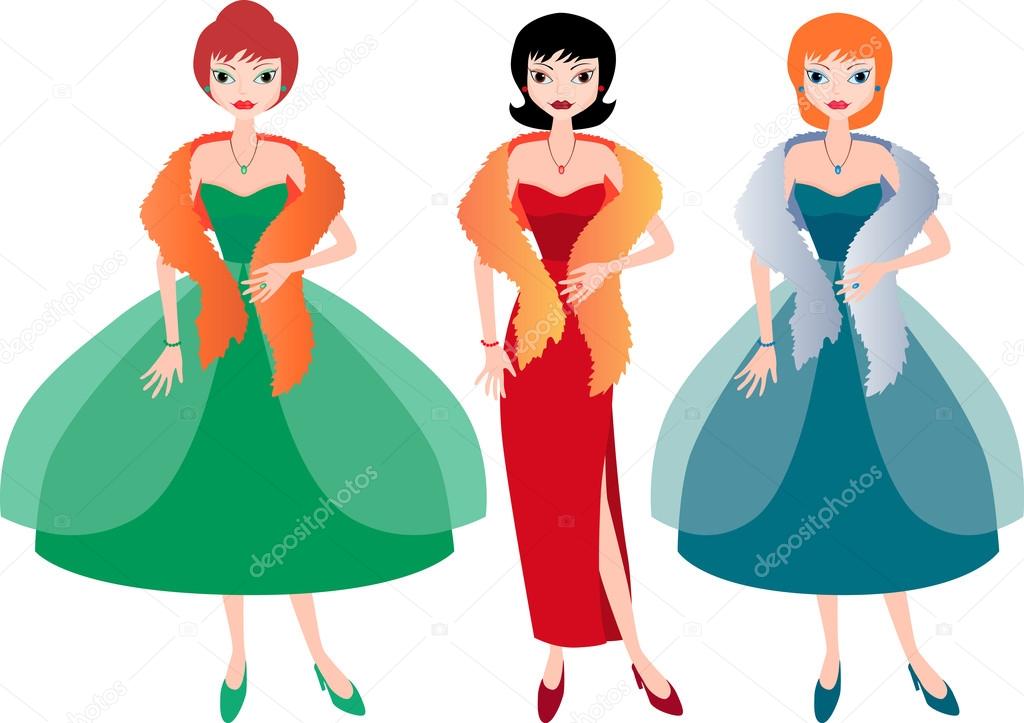 women in evening dresses