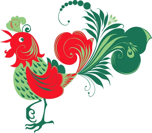 Decorativo fabuloso polla — Vector de stock