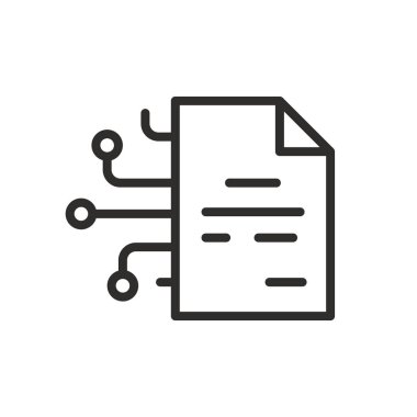 dijital belge simgesi, veri dosyası, vektör illüstrasyonu beyaz arkaplanda izole edildi