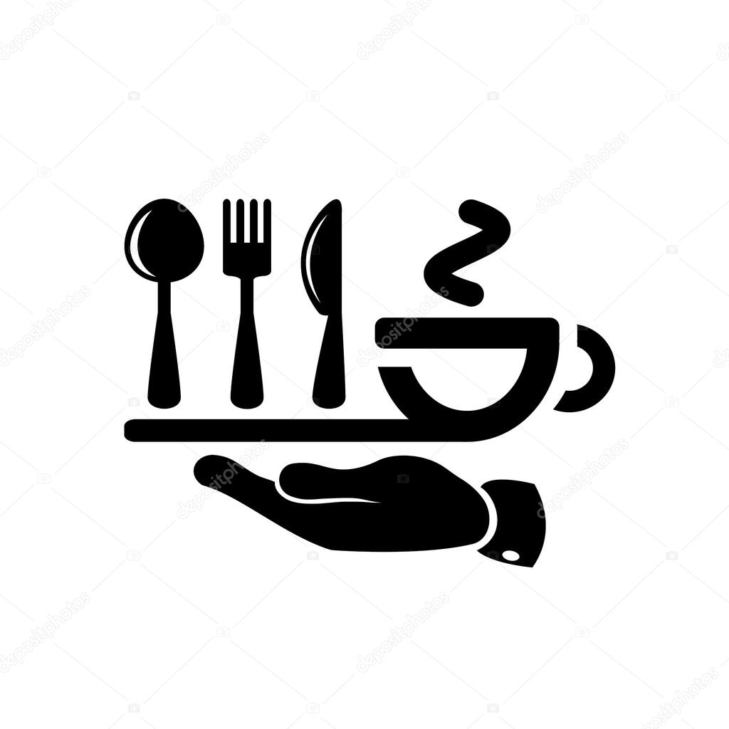 Icon of fork, spoon, knife, cup