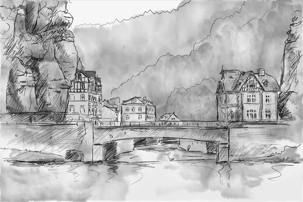 Sketch of hrensko — Stock Photo, Image