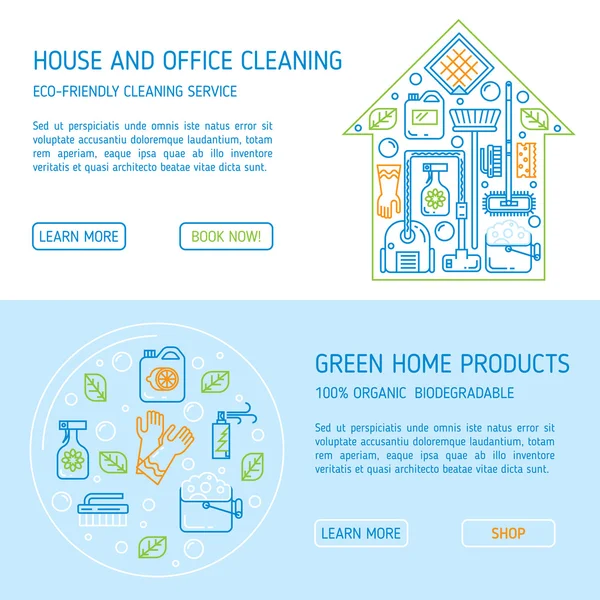 Eco schoonmaak vector concept. — Stockvector