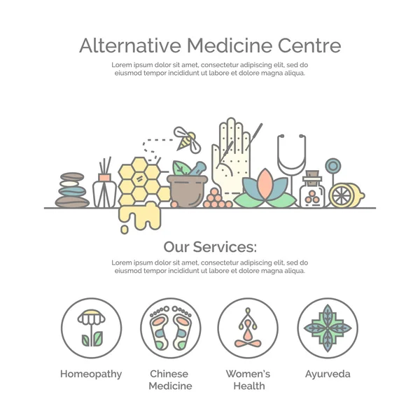 Alternative Medicine centre vector concept. — Stock Vector