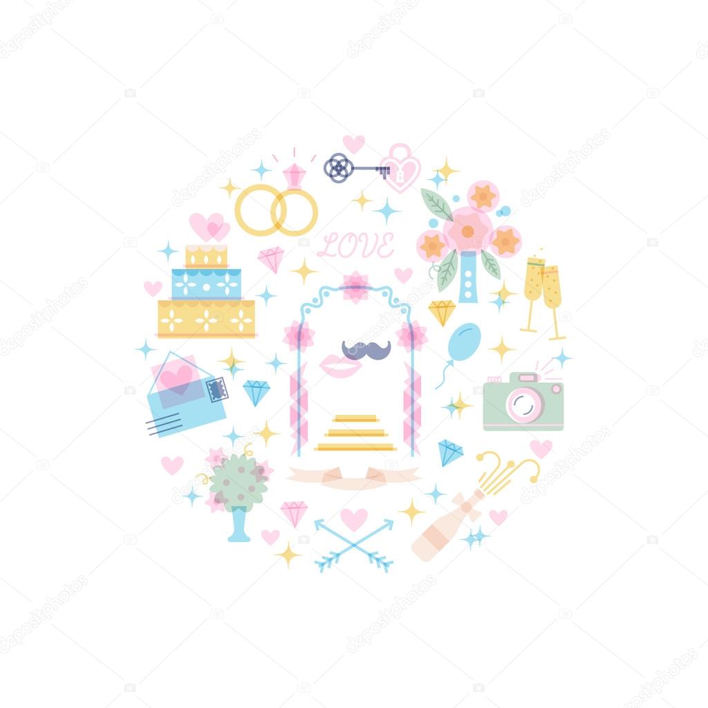 Flat design graphic event marketing concept, website elements.  Catering service agency, marketing agency.