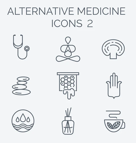 Alternatieve geneeskunde pictogrammen deel 2. — Stockvector