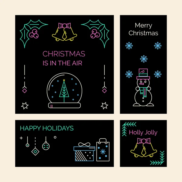 Рождественские и новогодние открытки, баннеры . — стоковый вектор