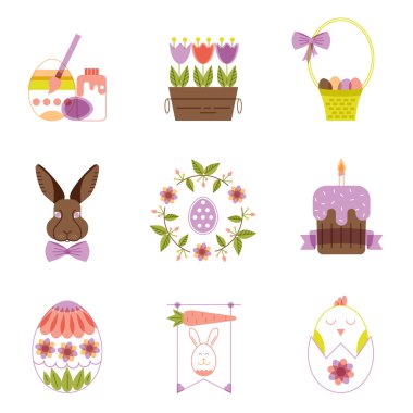 Trendy düz saydam tarzı yiyen simgeler.