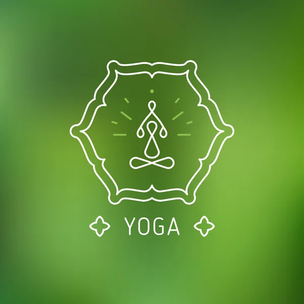 Yoga-logotypen i linjär stil. — Stock vektor