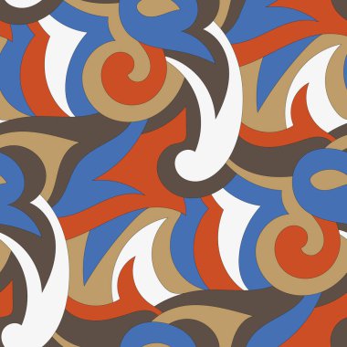 el- çizilmiş dalgalı vektörsüz desen