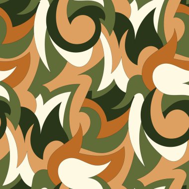 soyut yaprakları, vektör çizim ile Seamless Modeli