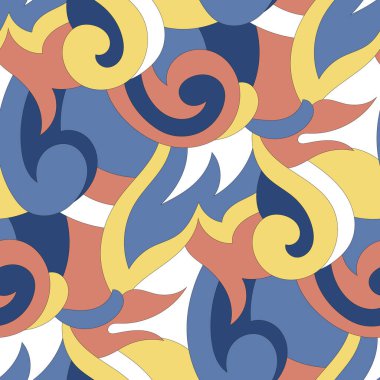 geometrik şekillerin ve yaprakların kusursuz soyut deseni