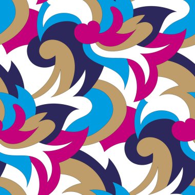 Renkli el çizgileri ve üçgenlerle soyut vektörsüz desen