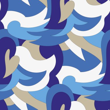 Mavi kuşla kusursuz desen