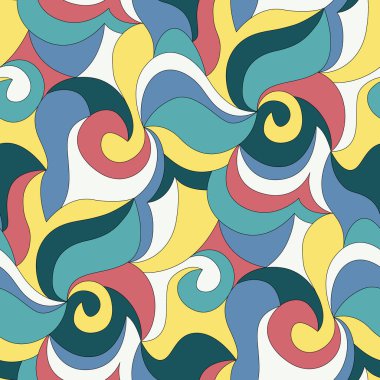 Elle çizilmiş karalama dalgaları olan kusursuz vektör deseni. soyut geometrik desen.