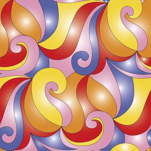 Kırmızı, sarı, turuncu ve mavi renklerde kıvrımları olan kusursuz bir arka plan.