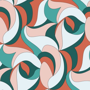 Renkli dalgalarla soyut ve pürüzsüz desen