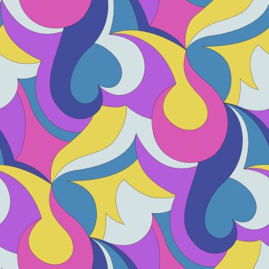 Retro mod biçiminde psikedelik soyut desen