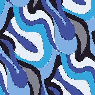 Soyut dalgalı çizgilerle kusursuz bir arkaplan. El çizimi desen. Renkli bir el. Parlak soyut desen. tekstil deseni