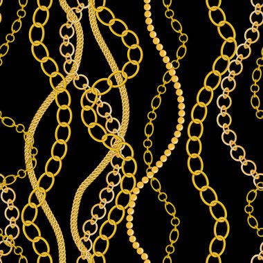 Siyah zemin üzerine altın zincir