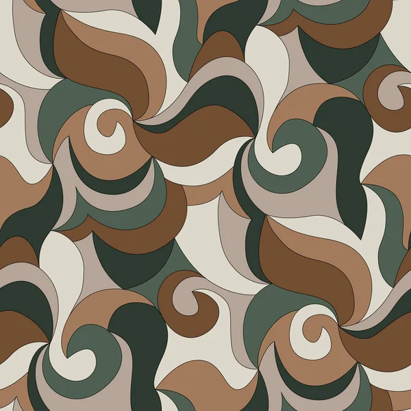 Kusursuz vektör çiçek deseni. Kahverengi ve yeşil renklerde kusursuz desen