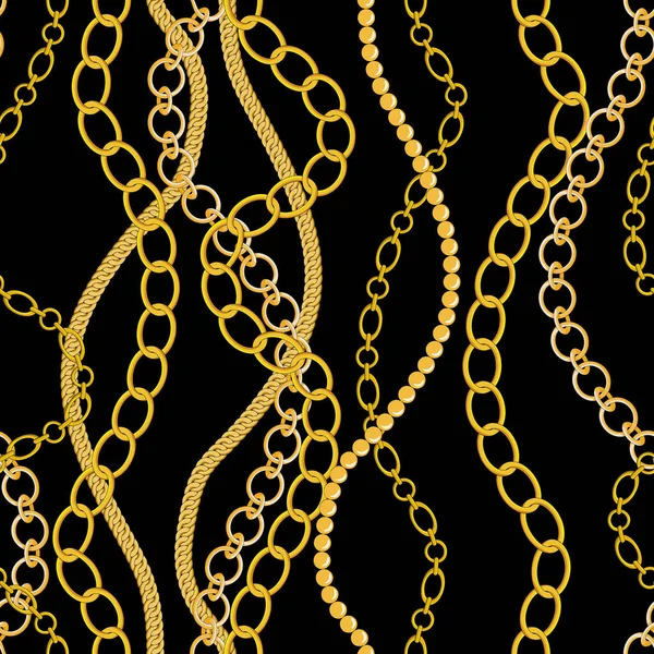 Siyah zemin üzerine altın zincir
