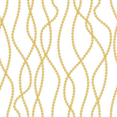 Beyaz arka planda altın elementlerle kusursuz bir desen..